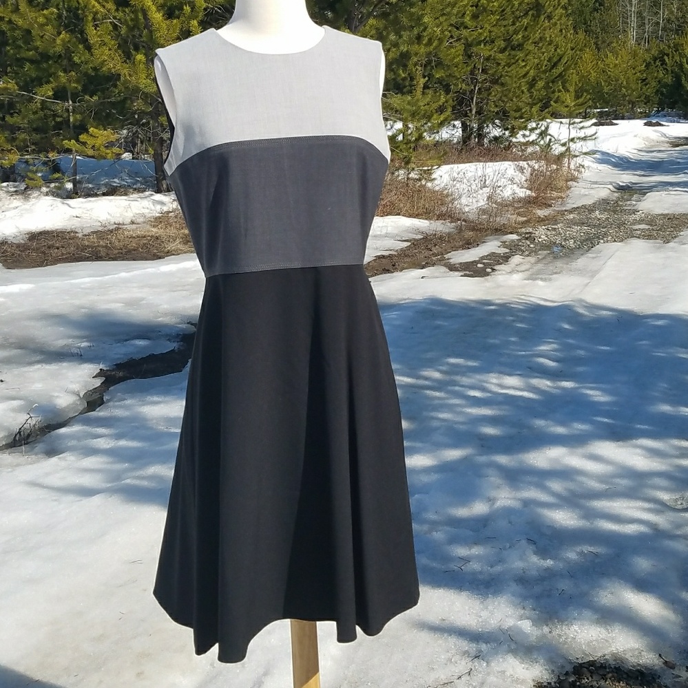 Calvin Klein grey and black work dress size 6